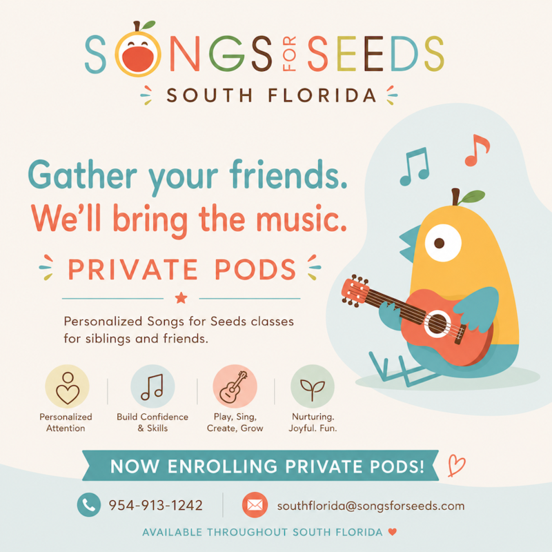 Private Pods for Songs for Seeds South Florida